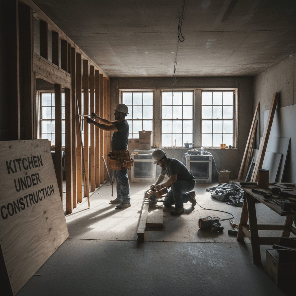 Kitchen remodeling project in progress