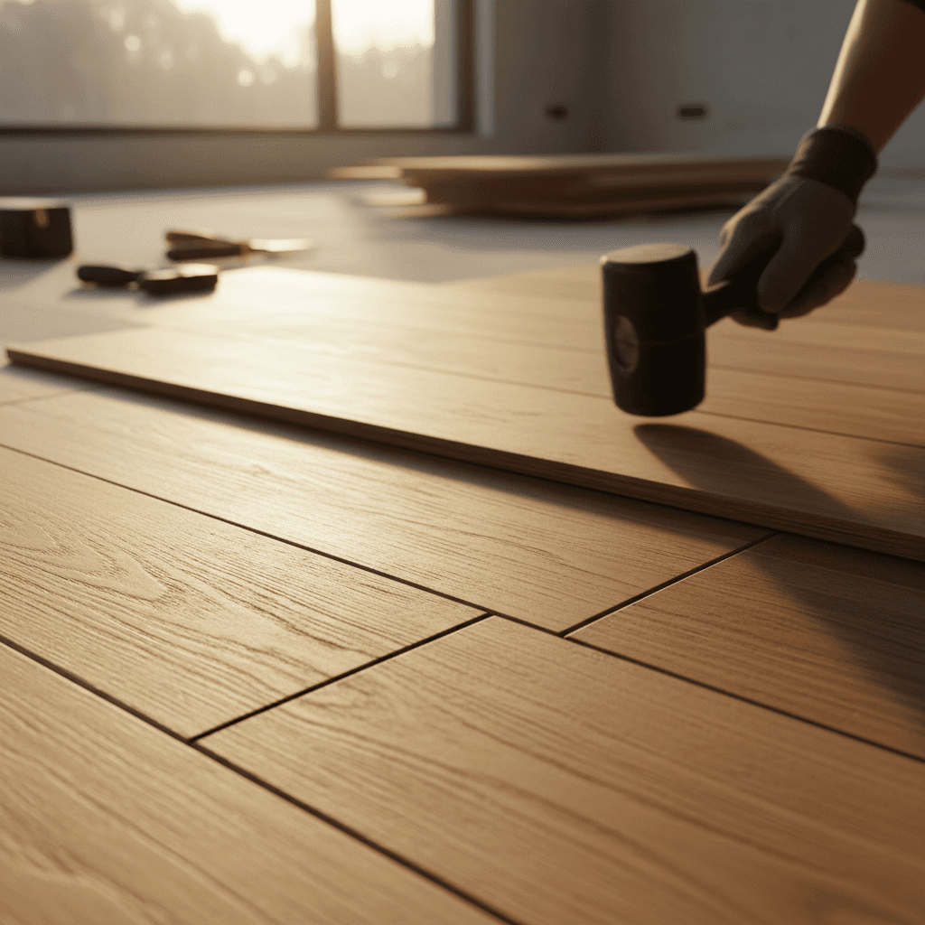 Hardwood flooring installation detail