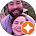 Smiling bearded man and woman in a circular profile picture with an orange star badge.