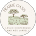 Circular vintage logo with a tree landscape illustration and the words Hearth Gold.